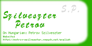 szilveszter petrov business card